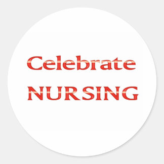Celebrate Nursing Runder Aufkleber