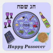 Celebrate Passover Quadratischer Aufkleber (Vorderseite)