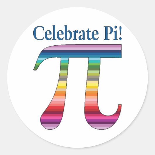 Celebrate Pi Rainbow.png Runder Aufkleber (Vorderseite)