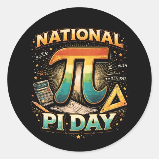 Celebrate Pi Runder Aufkleber (Vorderseite)