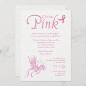 Celebrate Pink Brustkrebs Einladung (Vorne/Hinten)