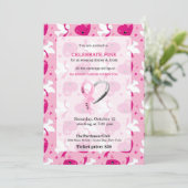 Celebrate Pink-Ereignis Einladung (Stehend Vorderseite)
