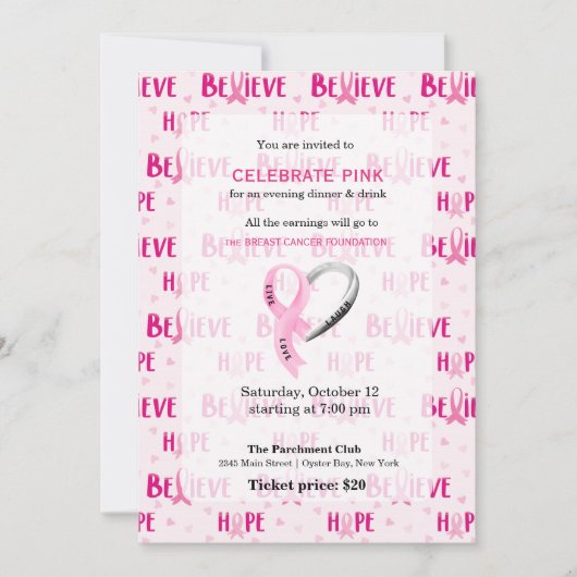 Celebrate Pink-Ereignis Einladung (Vorderseite)