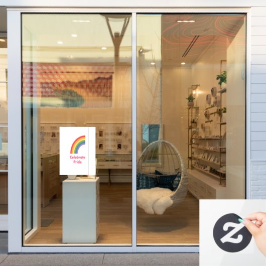Celebrate Pride Gay LGBT Rainbow Fensteraufkleber (Schaufenster)