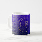 Celebrate Ramadan Kareem Gold Pattern Blau Kaffeetasse (Vorderseite Links)