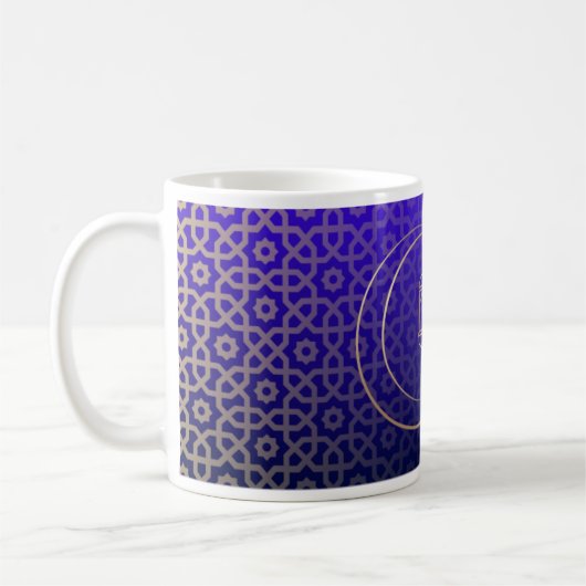Celebrate Ramadan Kareem Gold Pattern Blau Kaffeetasse (Links)