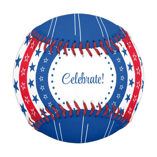 Celebrate Red, White und Blue Stars Baseball (Rückseite)