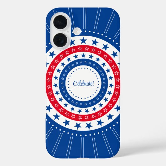 Celebrate Red, White und Blue Stars Case-Mate iPhone Hülle (Rückseite)