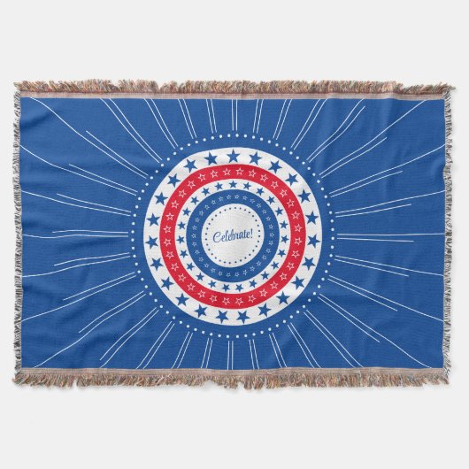 Celebrate Red, White und Blue Stars Decke (Vorderseite)