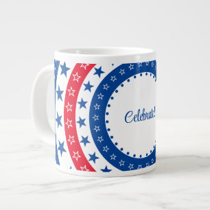 Celebrate Red, White und Blue Stars Jumbo-Tasse