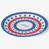 Celebrate Red, White und Blue Stars Pappteller (Schrägansicht)