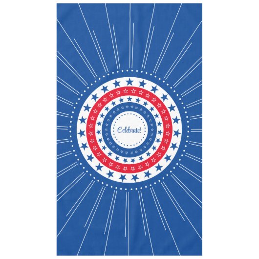Celebrate Red, White und Blue Stars Tischdecke (Vorderseite)