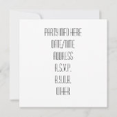 Celebrate - Retro Martinis - Schwarz & Weiß Einladung (Rückseite)