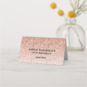 Celebrate Rose Gold Glitzer Personalisiert Platzkarte (Rückseite)