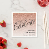 Celebrate Rose Gold Glitzer Personalisiert Serviette (Beispiel)
