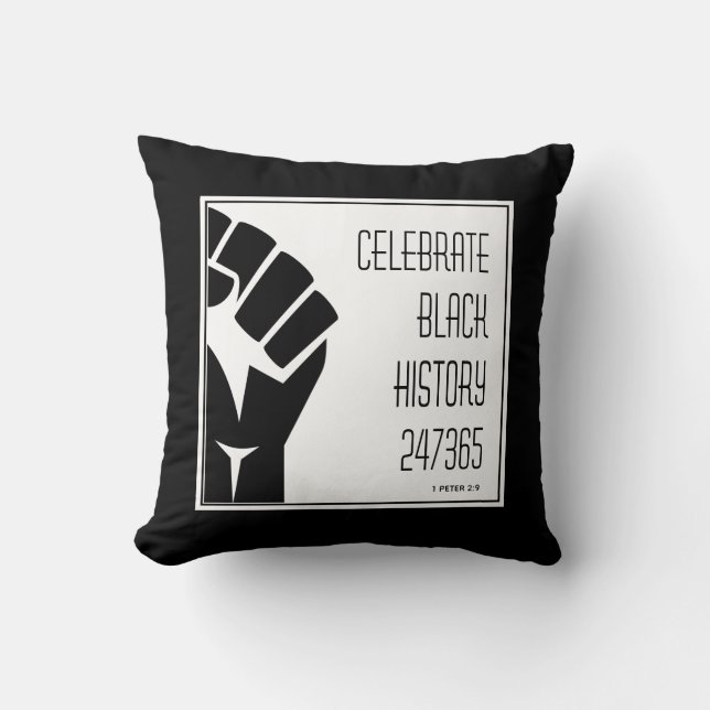 CELEBRATE | SCHWARZE GESCHICHTE 247365 Power Fist  Kissen (Vorderseite)