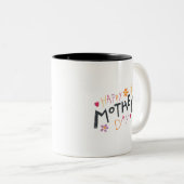 Celebrate Simple Happy Mothers Day Playful Hearts  Zweifarbige Tasse (VorderseiteRechts)