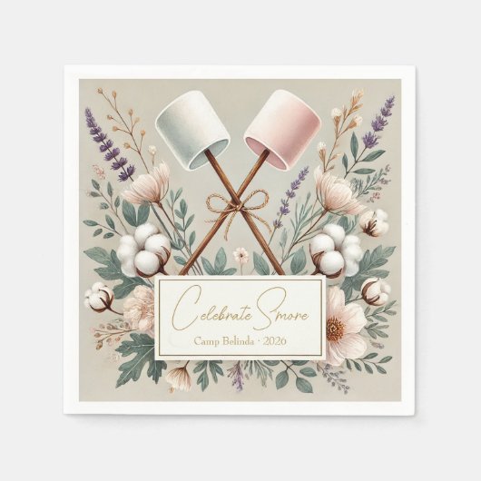 Celebrate S'more Rustic Camp Bridge Party Serviette (Vorderseite)