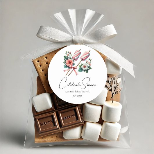 Celebrate S'mores Kit Camp Bride Bachelorette Runder Aufkleber