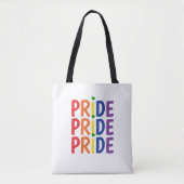 Celebrate stolz Monat farbenfroher Regenbogentext Tasche (Vorderseite)