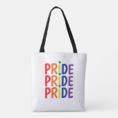Celebrate stolz Monat farbenfroher Regenbogentext Tasche (Rückseite)