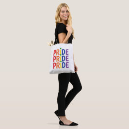 Celebrate stolz Monat farbenfroher Regenbogentext Tasche