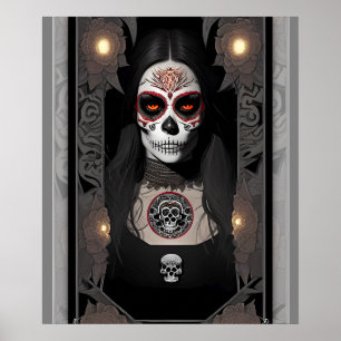 Celebrate Sugar Skull Art - Frau in Makeup Poster
