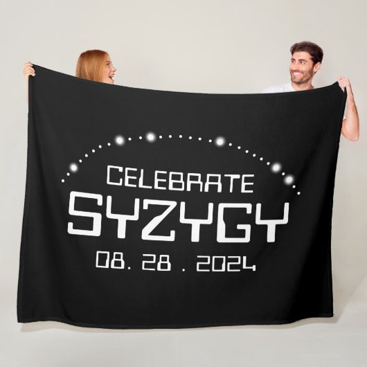 Celebrate Syzygy am 28. August 2024 Fleecedecke (Beispiel)