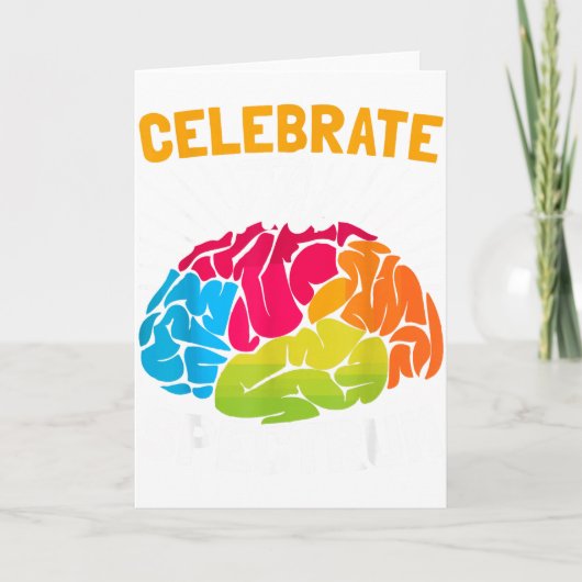 Celebrate The Spectrum Vibrant Brain  Karte (Vorderseite)