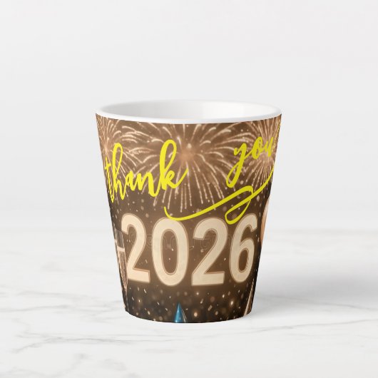 Celebrate the start of 2026 with gratitude milchtasse (Vorderseite)