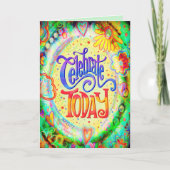 Celebrate Today Hübsch floral trendy Yellow Karte (Vorderseite)
