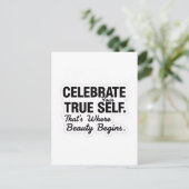 Celebrate True Self Sticker Postkarte (Stehend Vorderseite)