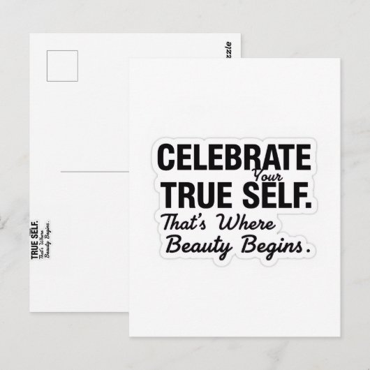 Celebrate True Self Sticker Postkarte (Vorne/Hinten)