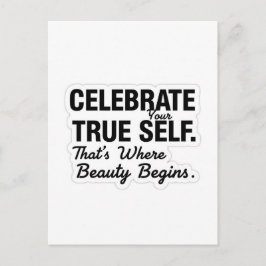 Celebrate True Self Sticker Postkarte