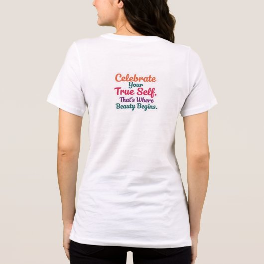Celebrate True Self Sticker Tri-Blend Shirt (Rückseite)