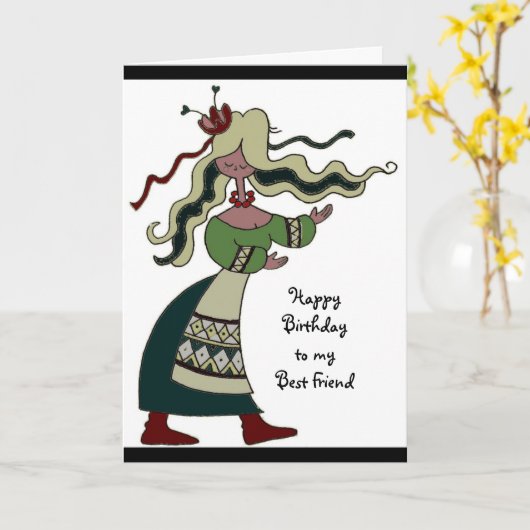 Celebrate und Dance Ukraine Folk Art Karte (Gelbe Blume)