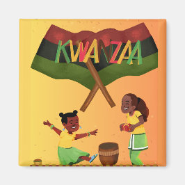 "Celebrate Unity: Eine fröhliche Kwanzaa-Ansammlun Magnet