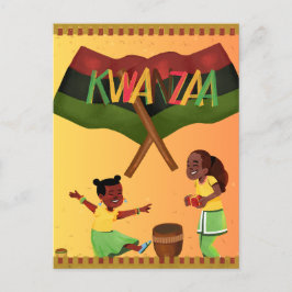 "Celebrate Unity: Eine fröhliche Kwanzaa-Ansammlun Postkarte
