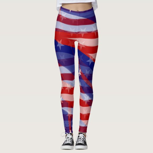 Celebrate US Flagge Leggings (Vorderseite)