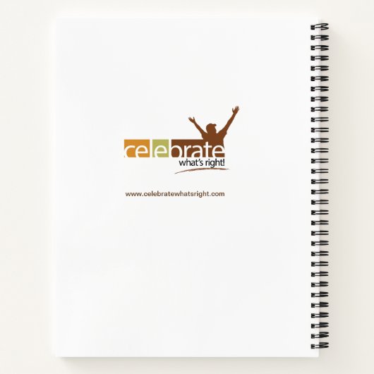 Celebrate What's Right 8.5x11 Notebook - Lined Notizblock (Rückseite)