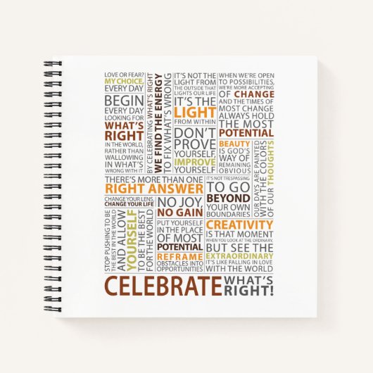 Celebrate What's Right Square Notebook - Blank Notizblock (Vorderseite)