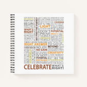 Celebrate What's Right Square Notebook - Lined Notizblock (Vorderseite)