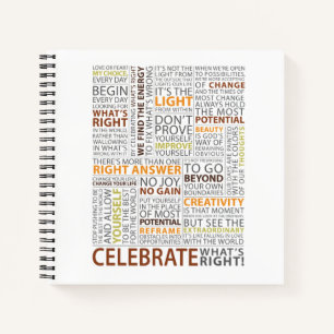 Celebrate What's Right Square Notebook - Lined Notizblock