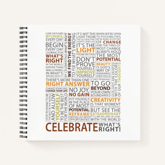 Celebrate What's Right Square Notebook - Lined Notizblock (Vorderseite)