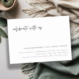 Celebrate With Us Calligraphy Engagement Invite Dankeskarte