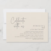 Celebrate with us, Modern Boho Wedding Reception Einladung (Vorderseite)