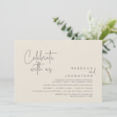 Celebrate with us, Modern Boho Wedding Reception Einladung (Stehend Vorderseite)