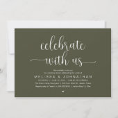Celebrate With Us Modern Minimalist Wedding Dinner Einladung (Vorderseite)