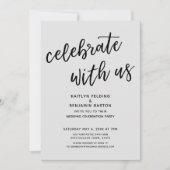 "Celebrate with us" Moderne Gray Wedding Party Einladung (Vorderseite)