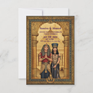 Celebrate Your Love with an Egyptian Pharaoh Weddi Dankeskarte